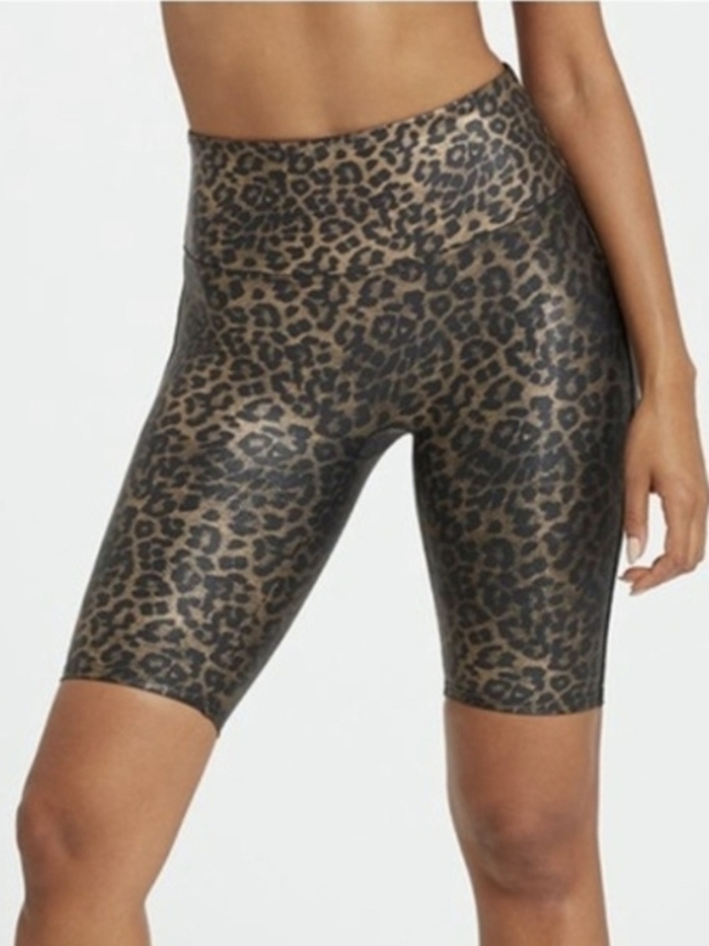 NWT SPANX High-Waist Leopard Print Bike Shorts